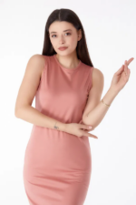 Bisiklet Yaka Kadın Mini Elbise - Görsel 2