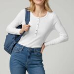 Çıtçıt Detaylı Bluz Beyaz