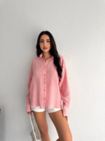 Çizgili oversize gömlek - Görsel 2