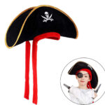 Çocuk Boy Kadife Jack Sparrow Korsan Şapkası 45x16 cm