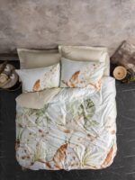 Luster Bej 83 Tel Çift Kişilik Pamuk Saten Nevresim