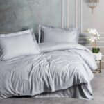Stripe Elegant Gri 83 Tel Çift Kişilik Saten Nevresim