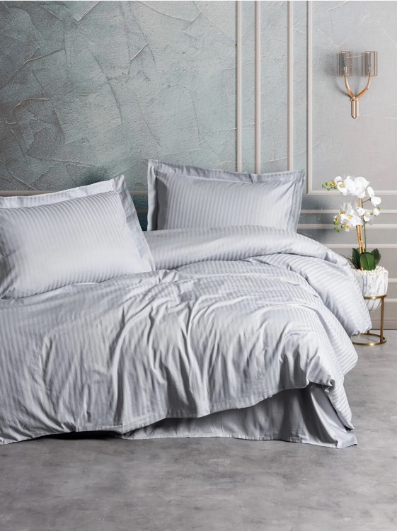 cotton-box-elegant-gri-cift-kisilik-saten-nevresim-takimi-15389.jpg Stripe Elegant Gri 83 Tel Çift Kişilik Saten Nevresim - Görsel 1