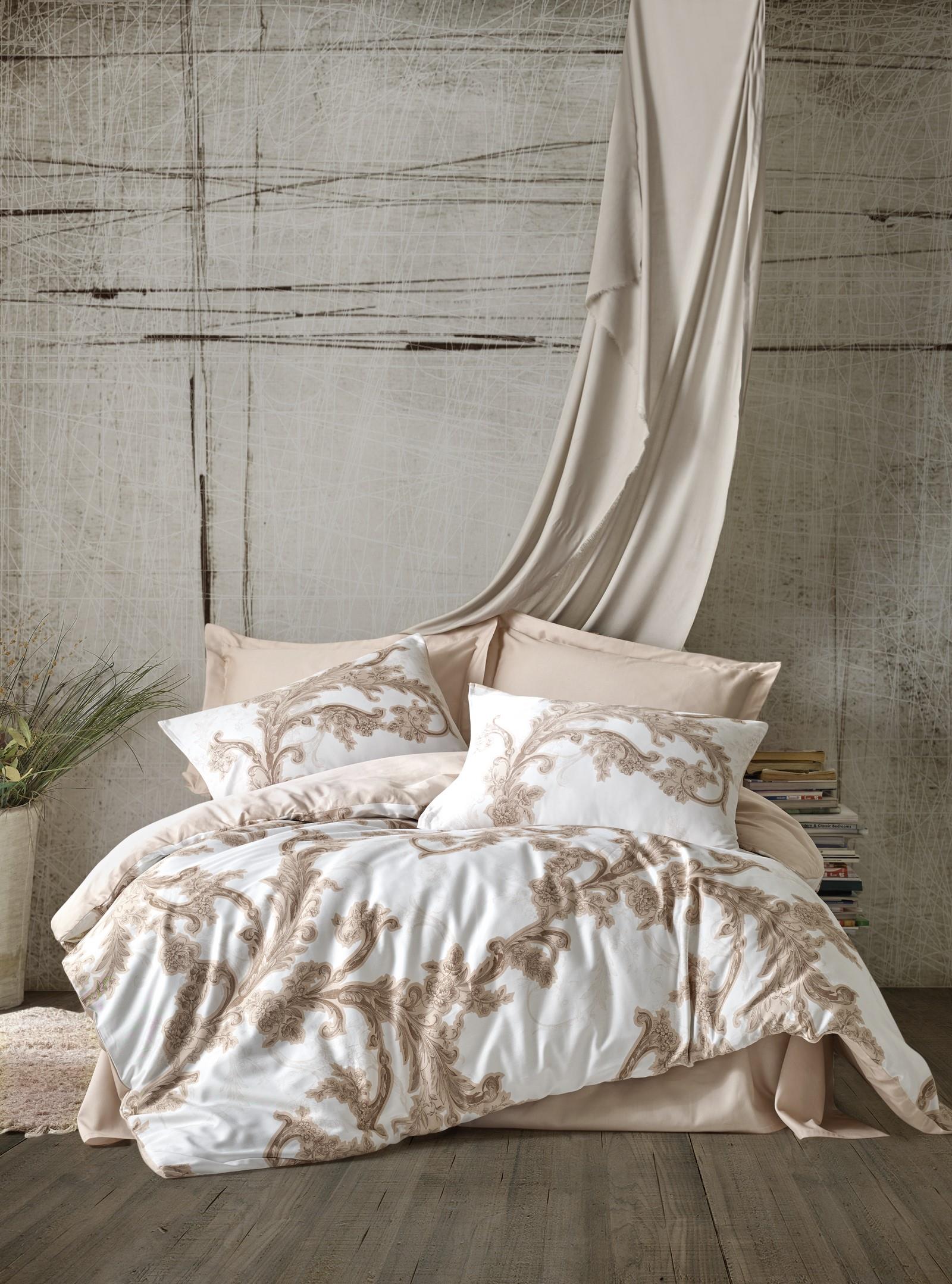 cotton-box-taylor-bordo-cift-kisilik-royal-saten-nevresim-takimi-5446.jpg Loren Bej Çift Kişilik Pamuk Saten Nevresim Takımı - Görsel 1