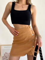 Dört çıtçıtlı Gabardin şort etek