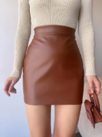 Düz deri etek taba h24468 - Görsel 3