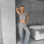 Essential yelek pantolon takım gri s255254