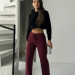 Fit comfort bej salaş pantolon bordo