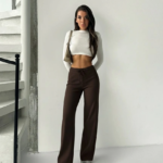 Fit comfort bej salaş pantolon kahve