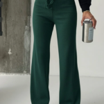 Fit comfort bej salaş pantolon petrol yeşili