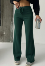 Fit comfort bej salaş pantolon petrol yeşili