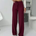 Fitilli şardonlu pantolon bordo