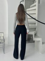 Fitilli şardonlu pantolon siyah - Görsel 2