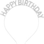Kristal Taşlı Gümüş Happy Birthday Doğum Günü Tacı