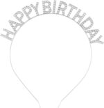 Kristal Taşlı Gümüş Happy Birthday Doğum Günü Tacı
