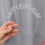 Kristal Taşlı Gümüş Happy Birthday Doğum Günü Tacı - Görsel 4