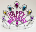 Gümüş Renk Happy Birthday Yazılı Doğum Günü Tacı - Görsel 2