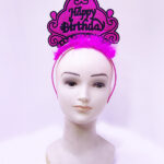 Neon Fuşya Happy Birthday Doğum Günü Tacı