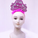 Neon Pembe Happy Birthday Doğum Günü Tacı
