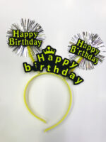 12 Adet Karışık Neon Renkli Happy Birthday Parti Tacı - Görsel 2