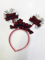12 Adet Karışık Neon Renkli Happy Birthday Parti Tacı - Görsel 3