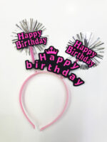 12 Adet Karışık Neon Renkli Happy Birthday Parti Tacı - Görsel 5