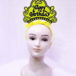 Neon Sarı Happy Birthday Doğum Günü Tacı