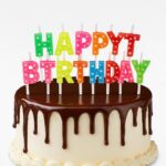 Gökkuşağı Renkli Happy Birthday Pasta Mumu