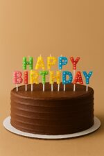 Gökkuşağı Renkli Happy Birthday Pasta Mumu - Görsel 2