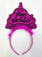 12 Adet Neon Renkli Happy Birthday Yazılı Parti Tacı - Görsel 4