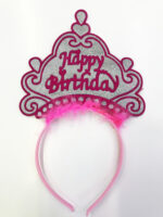 12 Adet Neon Renkli Happy Birthday Yazılı Parti Tacı - Görsel 5