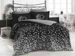 Stars Siyah Çift Kişilik Poplin Nevresim Takımı
