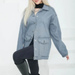 Kadın Oversize Körüklü Cep Kot