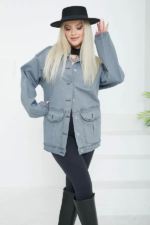 Kadın Oversize Körüklü Cep Kot - Görsel 2