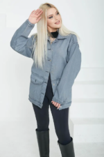 Kadın Oversize Körüklü Cep Kot - Görsel 3