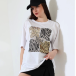 desenli oversize tişört