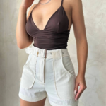 Kemer detaylı gabardin şort  s25289