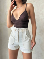 Kemer detaylı gabardin şort  s25289