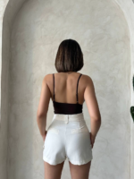 Kemer detaylı gabardin şort  s25289 - Görsel 3