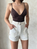 Kemer detaylı gabardin şort  s25289 - Görsel 5