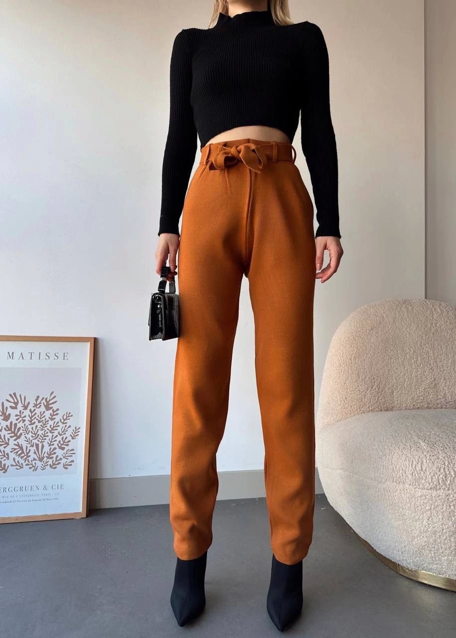 kendinden-kemerli-triko-pantolon-camel-50962246-sw915sh1280.jpg Kendinden kemerli triko pantolon camel - Görsel 1