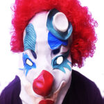 Kırmızı Afro Peruklu Palyaço Lateks Et Maske