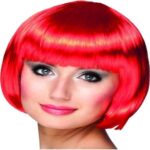 Kırmızı Küt Parti Peruğu - 30 cm Sentetik