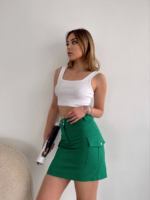 Körüklü cep etek yeşil s24904 - Görsel 3