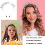 Kristal Taşlı Gümüş Birthday Girl Doğum Günü Tacı