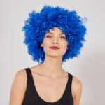 Mavi Kıvırcık Afro Bonus Parti Peruğu - 120 Gr - Görsel 2