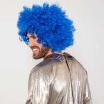 Mavi Kıvırcık Afro Bonus Parti Peruğu - 120 Gr - Görsel 3