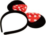 Minnie Mouse Kırmızı Fiyonklu Kulaklı Parti Tacı - Görsel 3