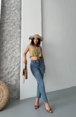 Mom fit bıyık kar yı jeans pantolon koyu mavi - Görsel 4