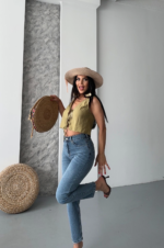 Mom fit bıyık kar yı jeans pantolon koyu mavi - Görsel 2